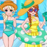frozen sisters pool party